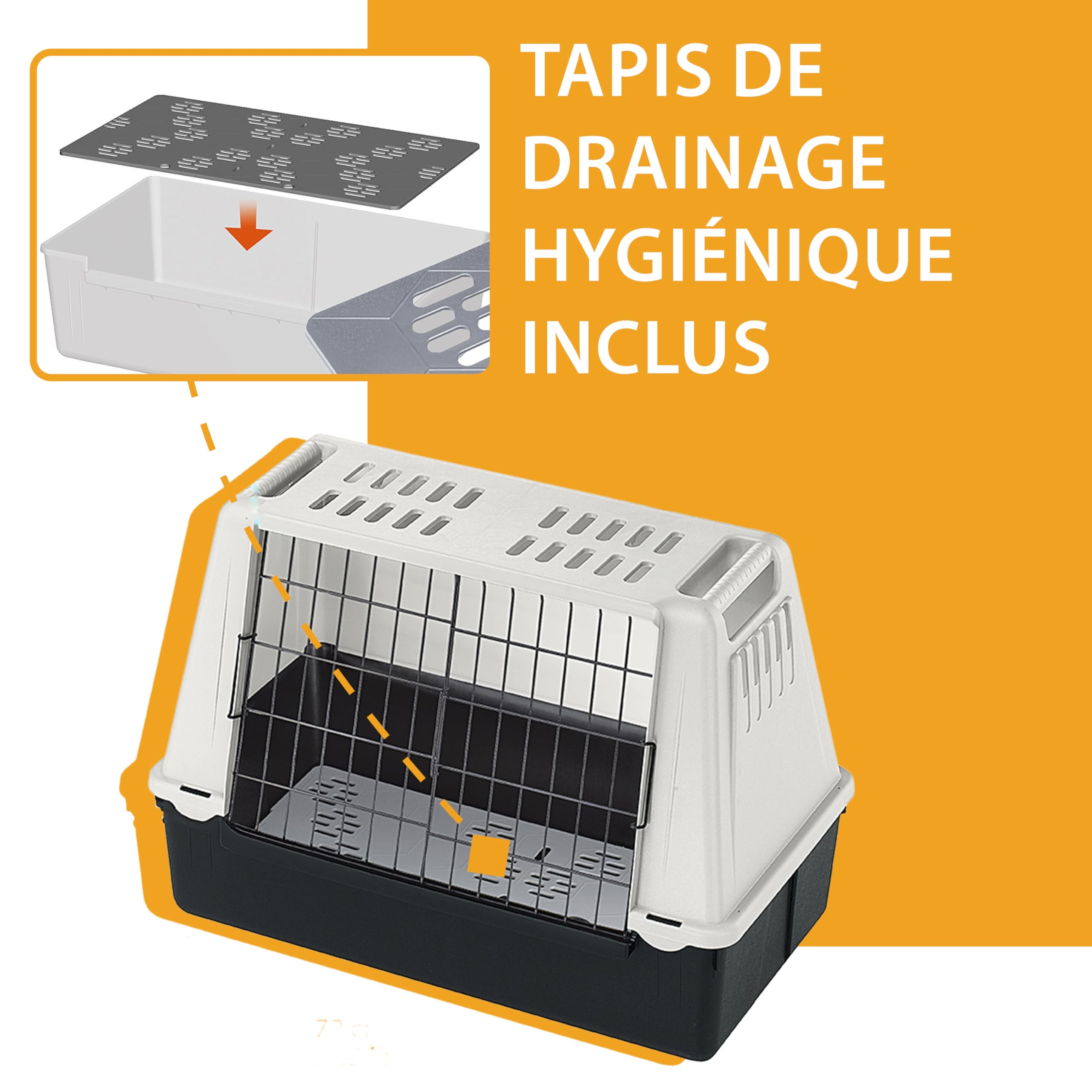 ferplast-atlas-car-mini-caisse-de-transport-chien-voiture-72-x-41-x-51-cm-grille image 7