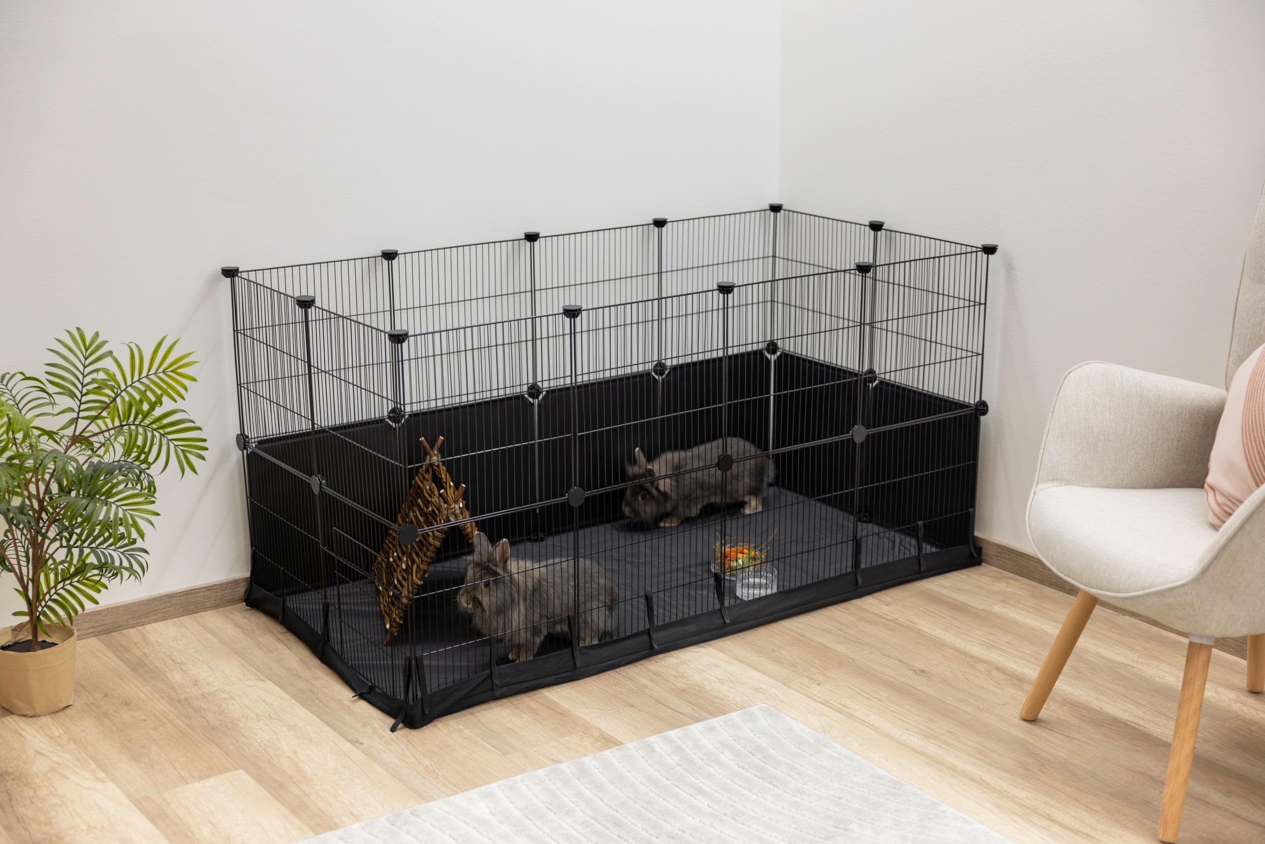 kerbl-hoppla-enclos-int-rieur-petits-animaux-noir-144-x-72-x-72-cm image 3