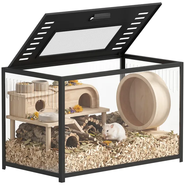 pawhut-cage-hamster-m-tal-anti-rongement-80x45x50-5-cm-noir image 1