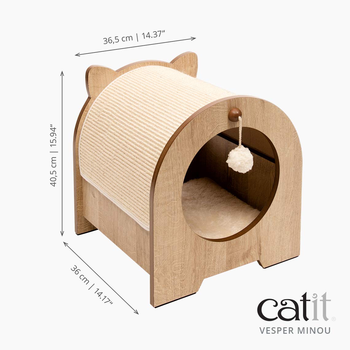 catit-vesper-minou-cachette-lit-et-griffoir-chat-ch-ne image 8