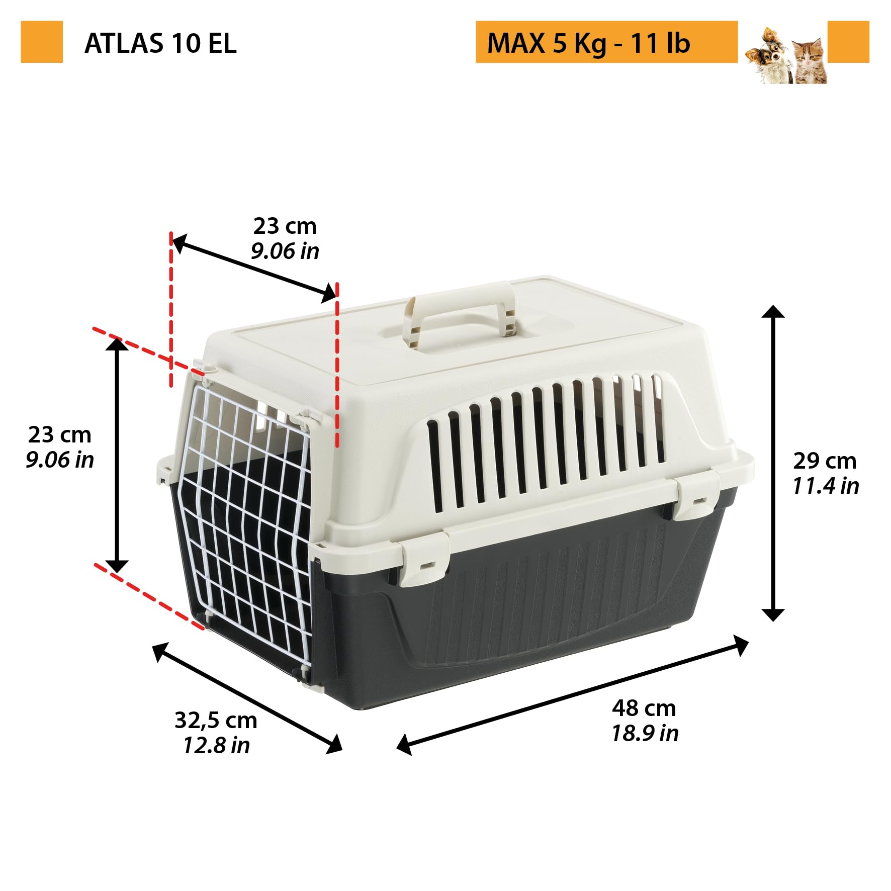 ferplast-atlas-10-el-caisse-de-transport-chat-et-petit-chien-5-kg-48-x-32-5-x-29 image 2