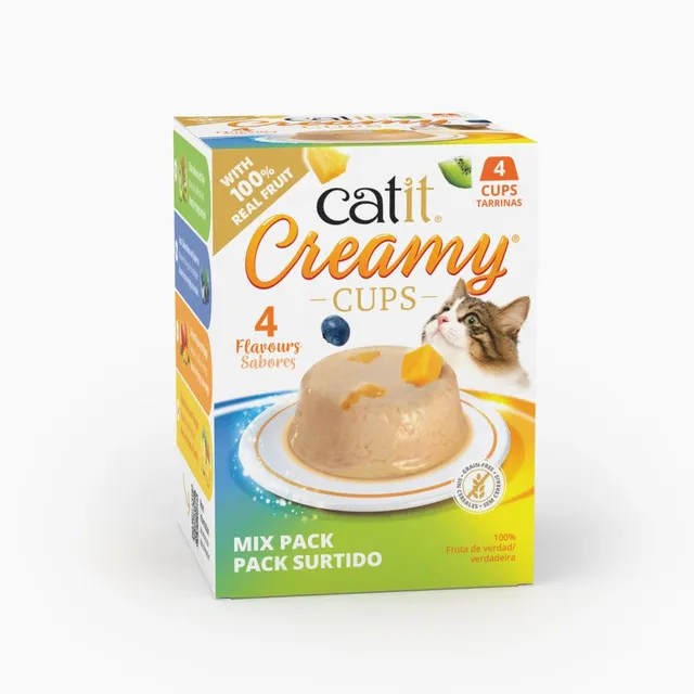 catit-creamy-cups-friandise-pour-chats-assortiment-4-x-25-g image 1