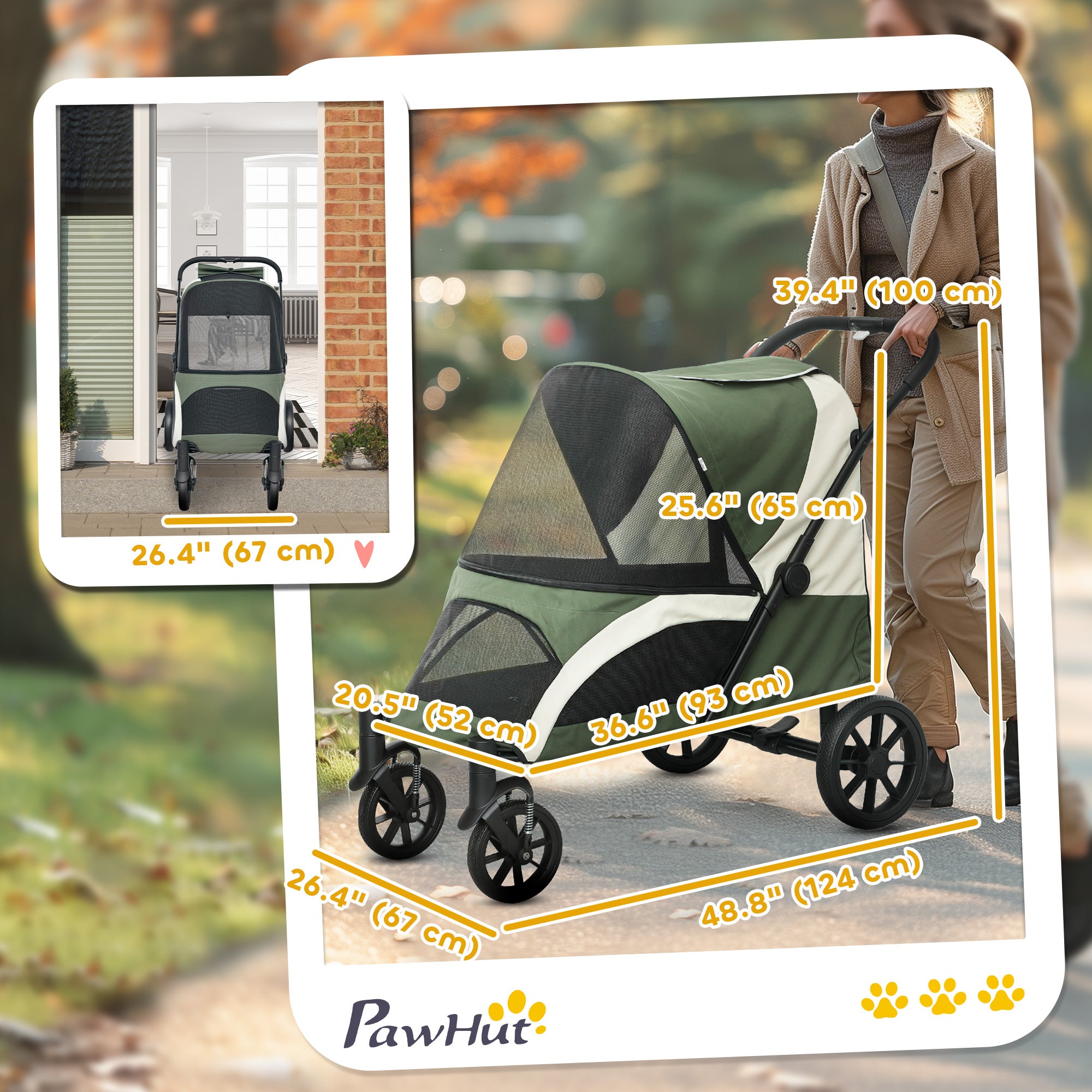 pawhut-poussette-grande-taille-pour-chien-avec-roues-amortissantes-pliage-une-ma image 5