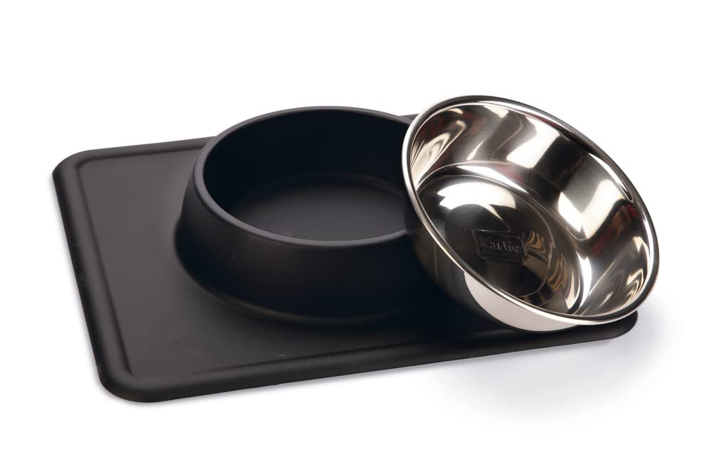 karlie-dex-gamelle-silicone-et-inox-noire-350-ml image 2
