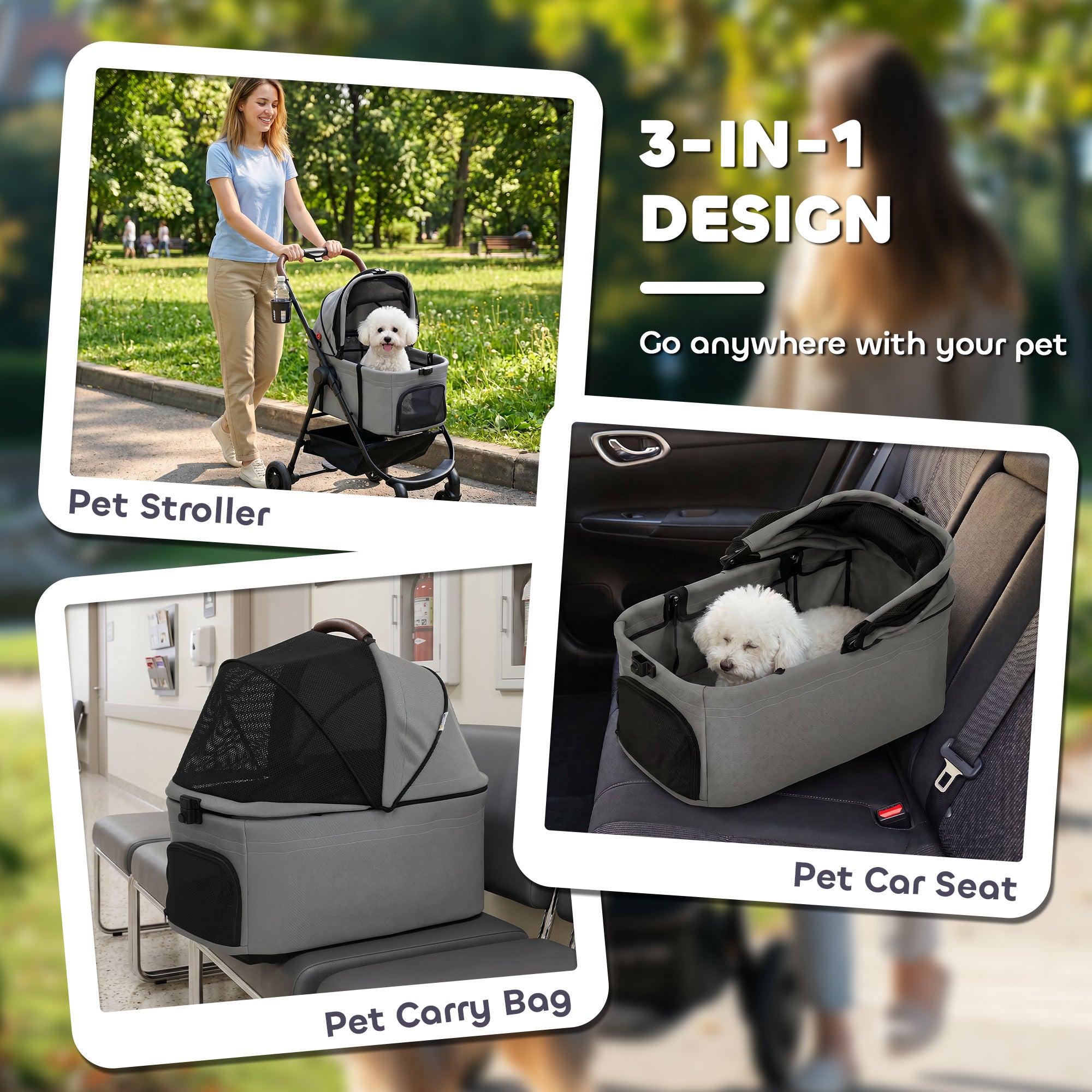 pawhut-poussette-pour-animaux-pliante-3-en-1-avec-porte-b-b-d-tachable-gris image 7