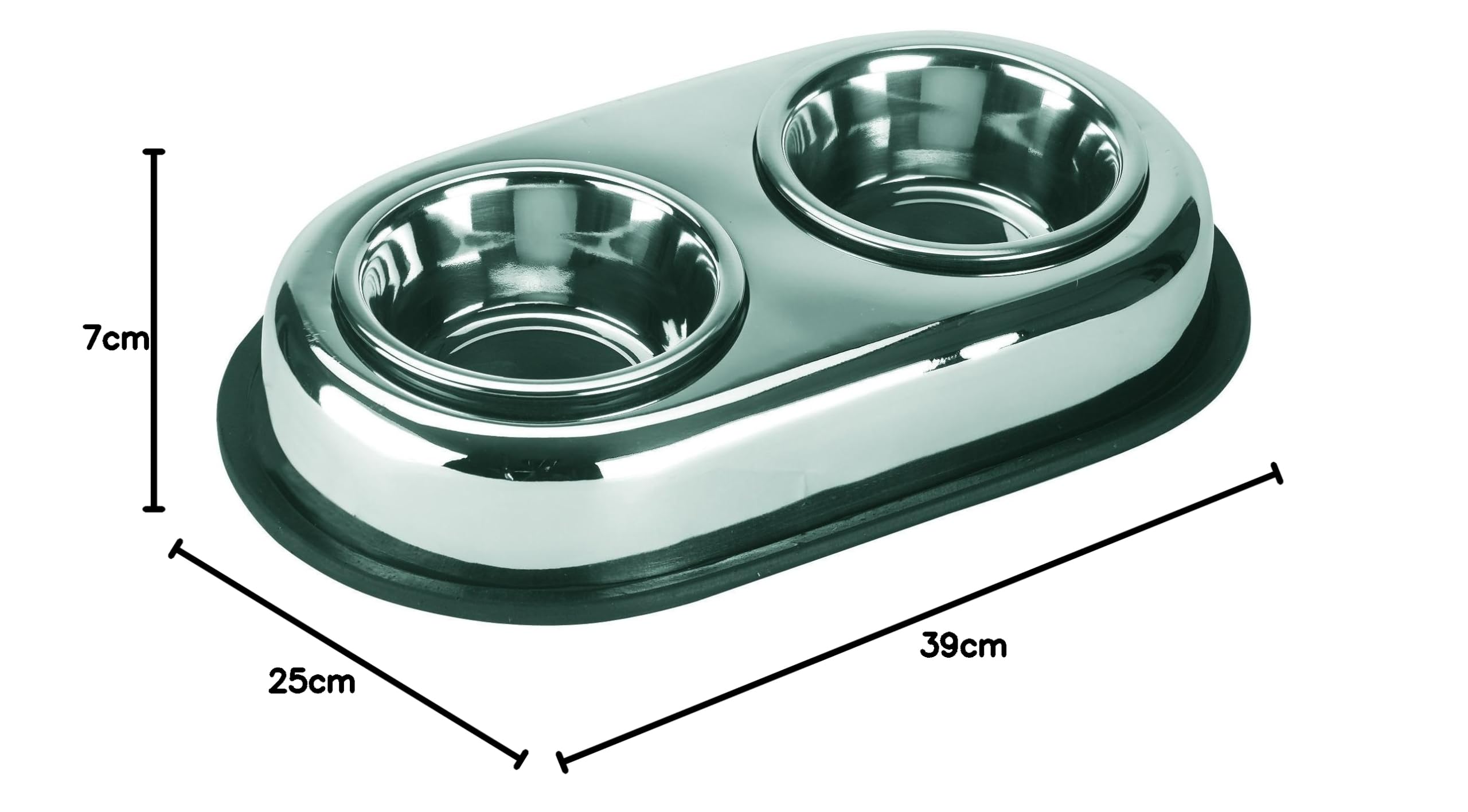 kerbl-duo-gamelle-inox-2-x-450-ml-sur-socle-antiglisse image 3
