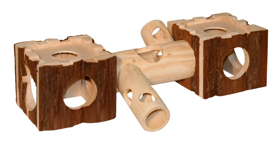 kerbl-ch-teau-pour-hamster-nature-en-bois-naturel-40x12x10-cm-avec-tunnel image 1