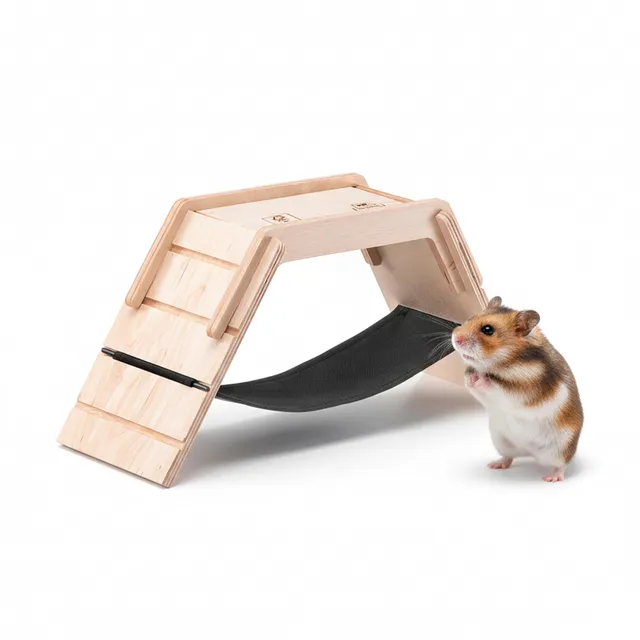 ferplast-arcade-bridge-pont-en-bois-avec-hamac-et-chelle-pour-hamster-et-souris image 1