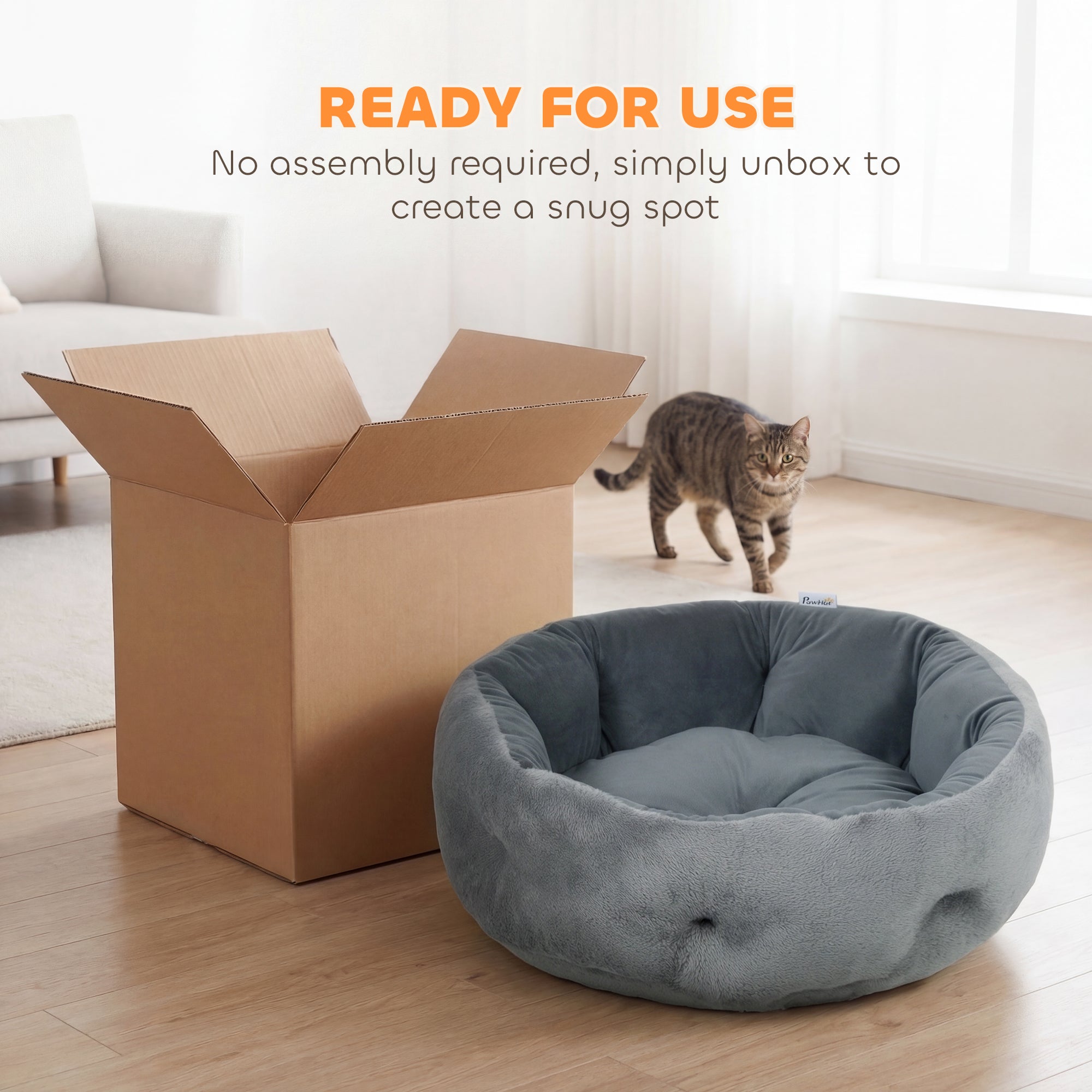 pawhut-panier-rond-r-versible-avec-boudin-pour-chats-et-petits-chiens-gris-fonc image 8