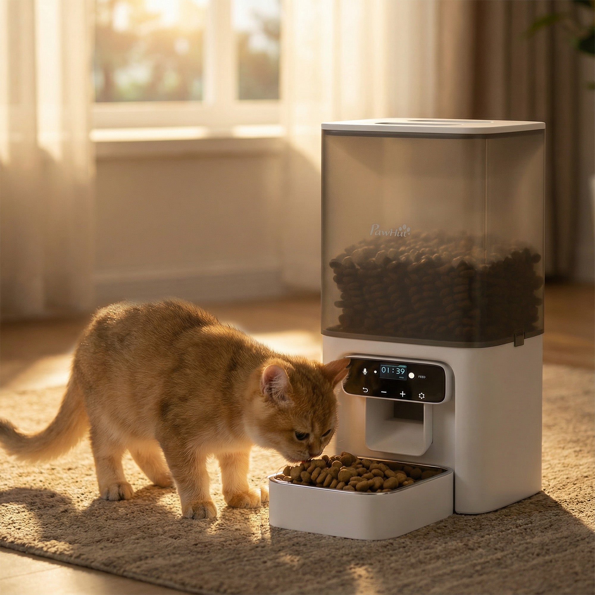 pawhut-distributeur-croquettes-chat-automatique-4-5l-programmable-6-repas-avec-v image 4