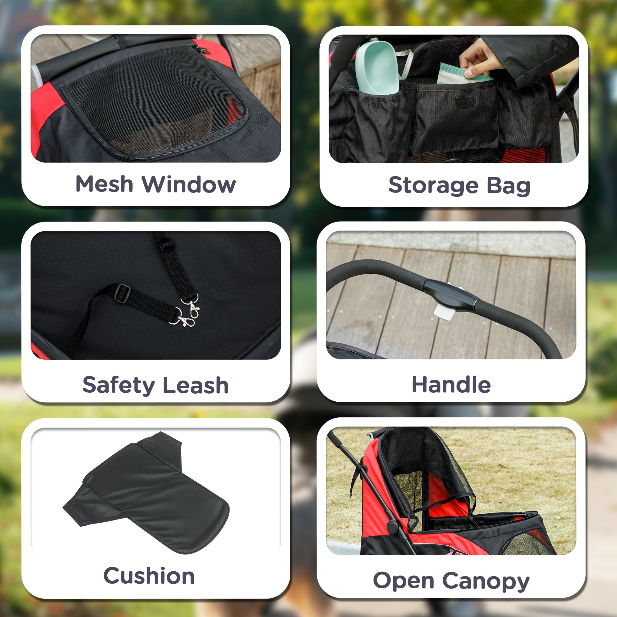 pawhut-poussette-pour-grand-chien-roues-amortissantes-pliage-1-clic-noire image 8