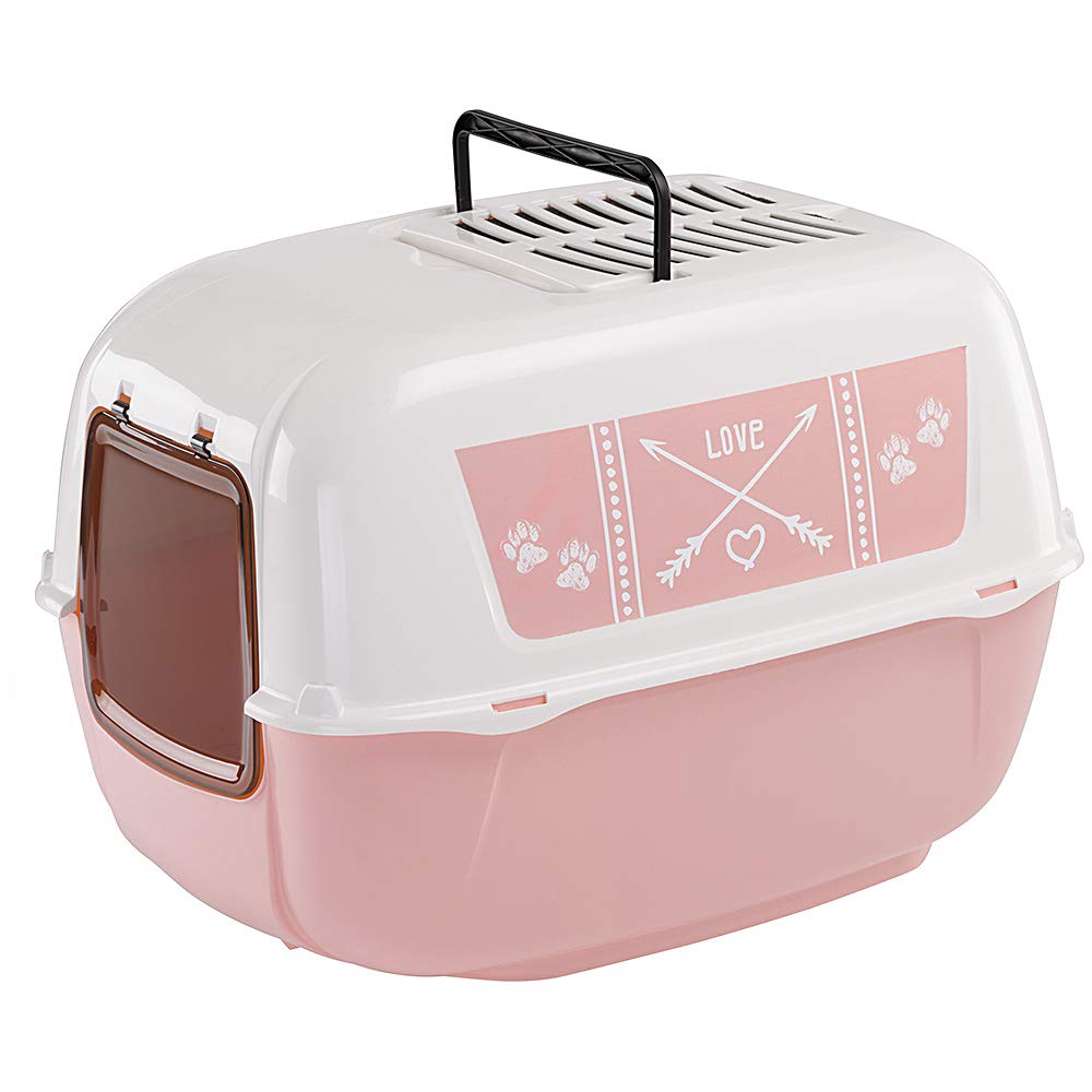 ferplast-prima-decor-maison-de-toilette-pour-chat-rose-39-5-x-52-5-x-38-cm-avec- image 1
