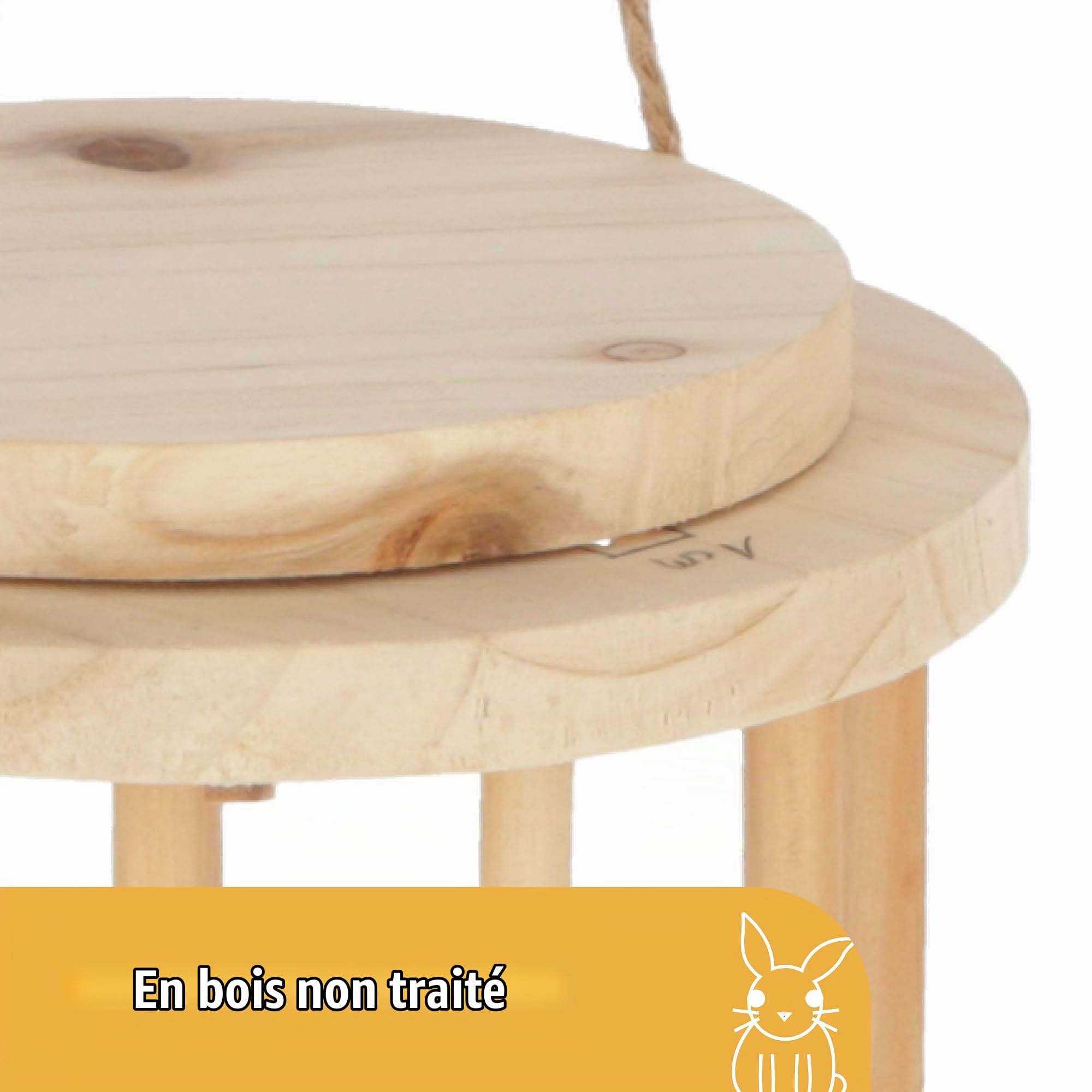 kerbl-pet-r-telier-foin-3-en-1-bois-25-cm-rouleau-rongeurs image 3