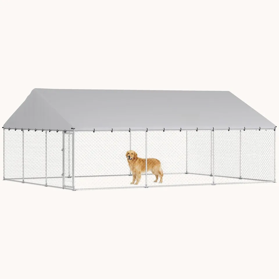 pawhut-enclos-ext-rieur-extra-large-pour-chien-avec-toit-imperm-able-6-1-x-4-6-m image 1