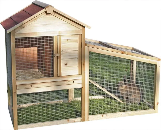 kerbl-freetime-abri-pour-rongeurs-140-x-65-x-100-cm-bois-toit-bitum image 1