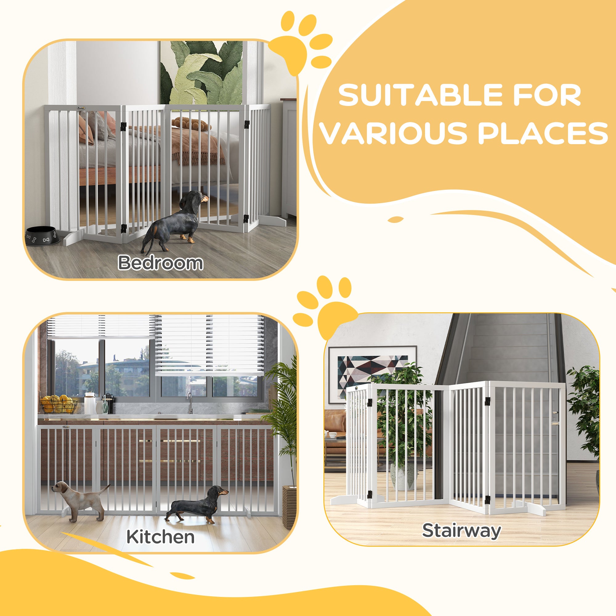 pawhut-barri-re-pour-animaux-pliable-4-panneaux-bois-blanc image 6