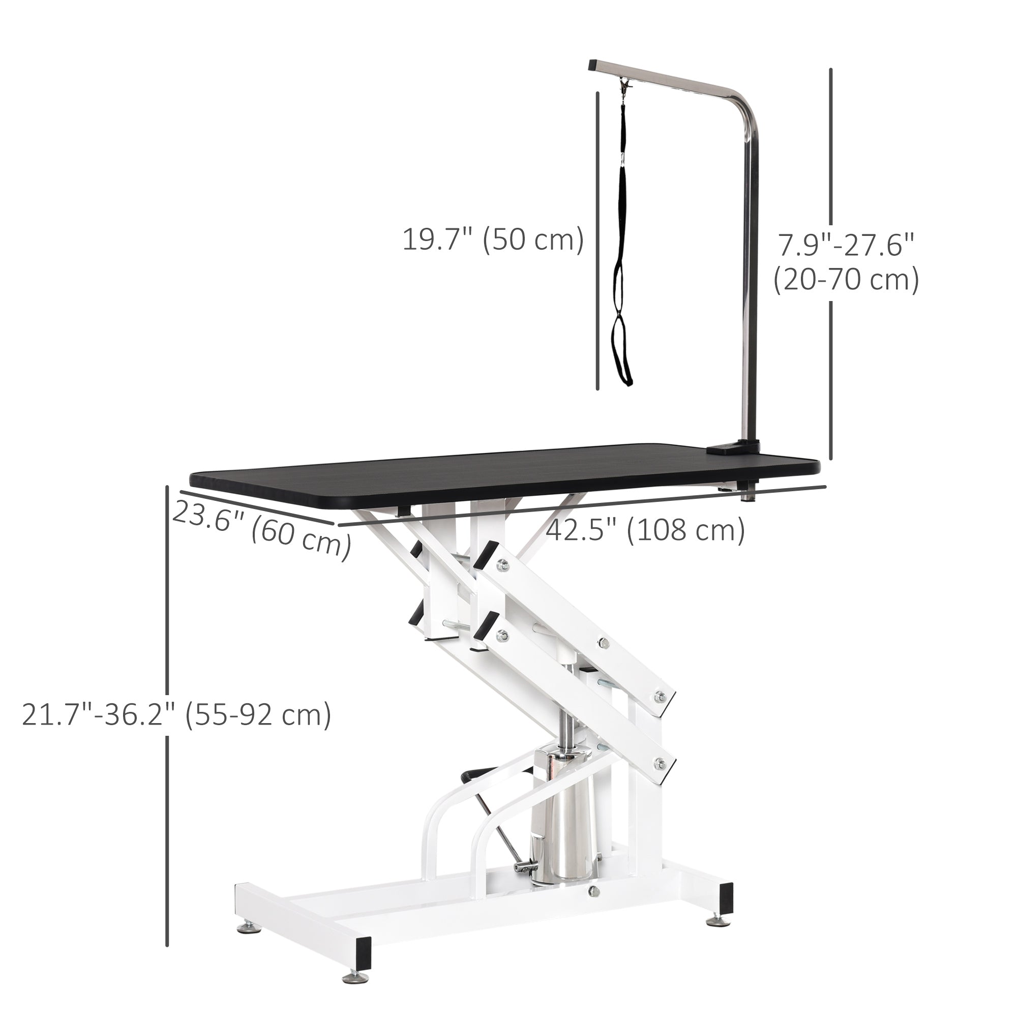 pawhut-table-de-toilettage-hydraulique-pour-chien-43-charge-440-lb-noir image 5