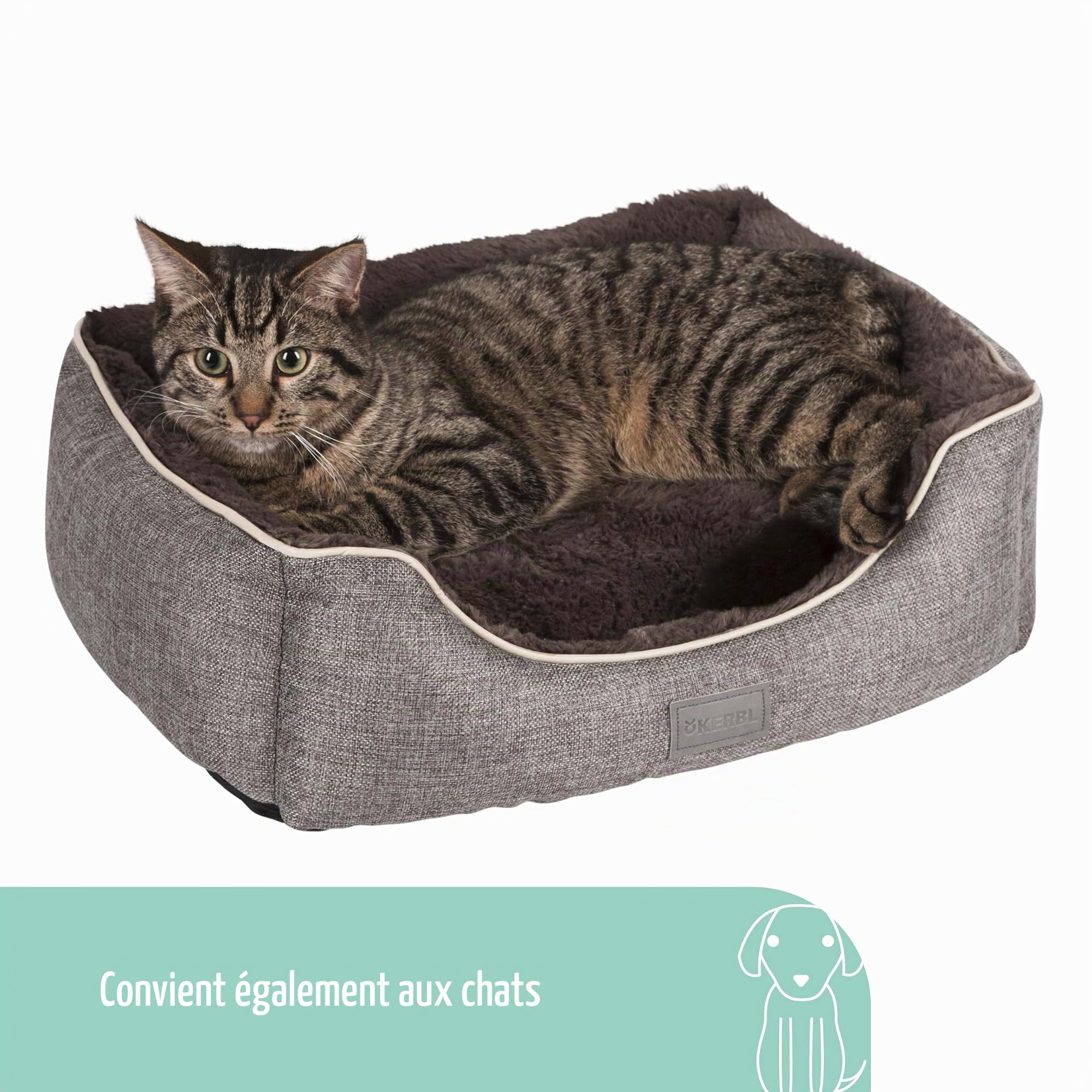 kerbl-samuel-corbeille-pour-chien-argent-gris-50-x-40-x-15-cm image 5