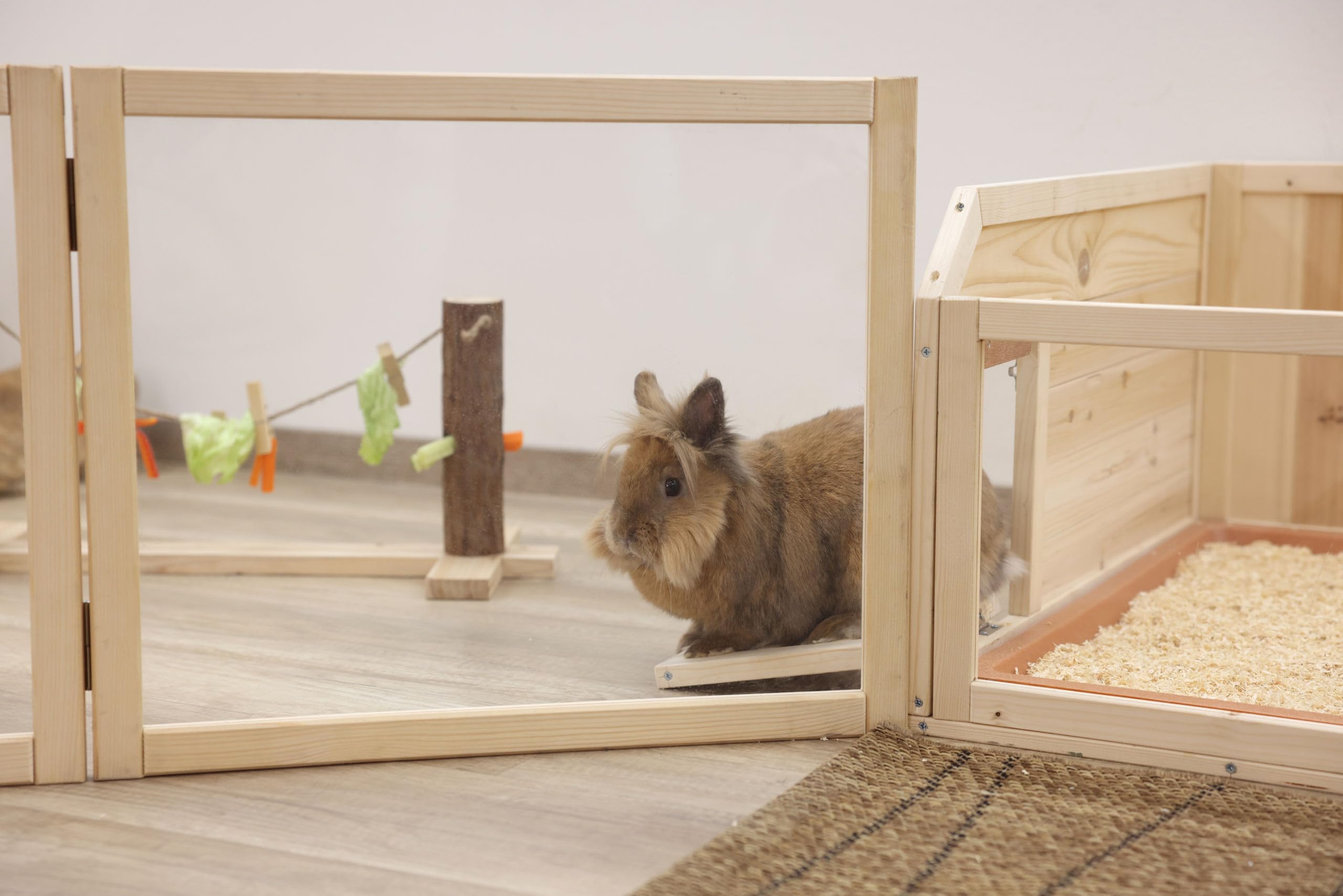 kerbl-pet-s-parateur-de-pi-ce-enclos-int-rieur-4-l-ments-58x48cm-plexiglas-lapin image 5