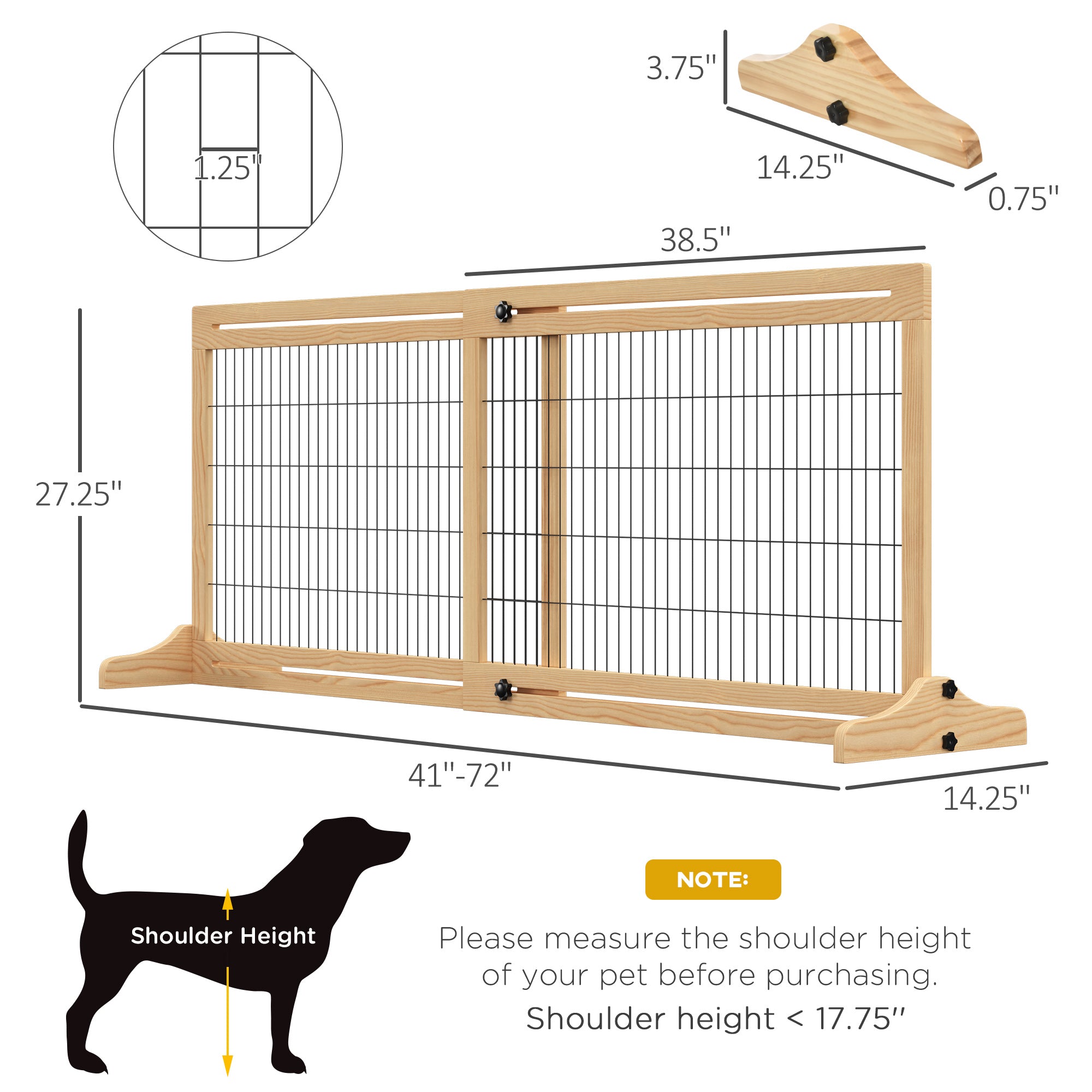 pawhut-barri-re-pour-animaux-autoportante-extra-large-naturel-longueur-r-glable image 6
