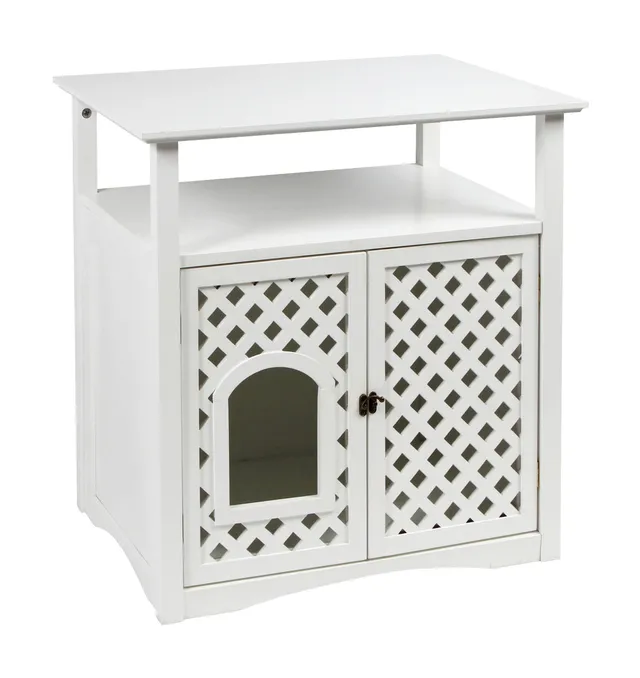 kerbl-armoire-pour-chat-helena-64x46x65-cm-blanc-cache-liti-re-et-couchage image 1