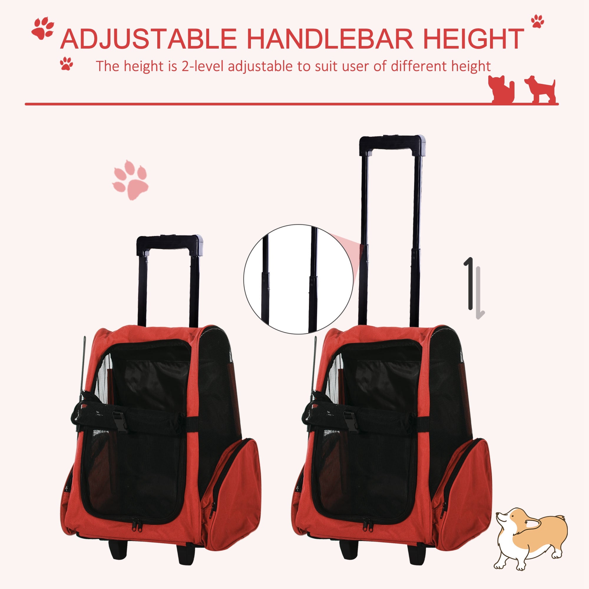 pawhut-sac-dos-trolley-transport-animaux-42-x-25-x-55-cm-rouge image 7