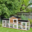 pawhut-clapier-lapin-en-bois-230-cm-double-enclos-avec-rampes-blanc image 2