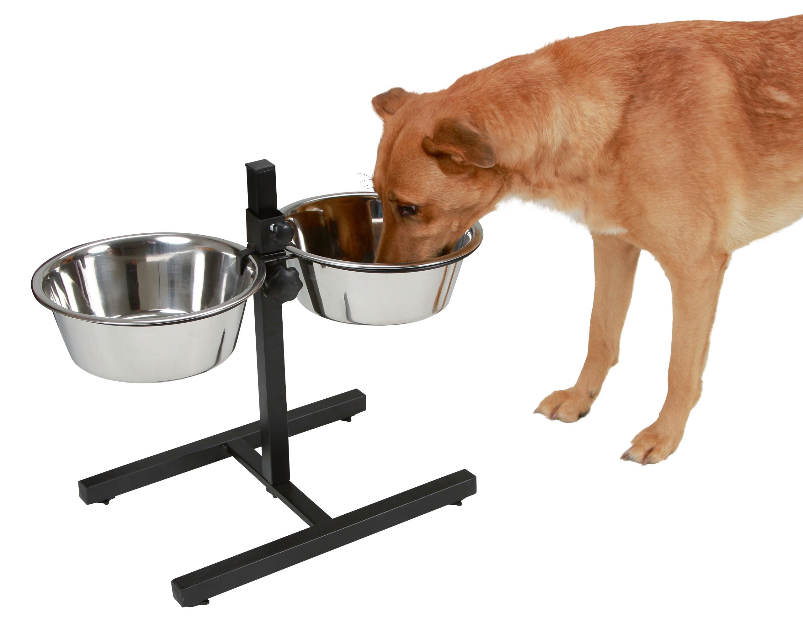 kerbl-mangeoire-sur-pied-r-glable-chien-et-chat-2-x-2800-ml-hauteur-43-cm-noir image 2