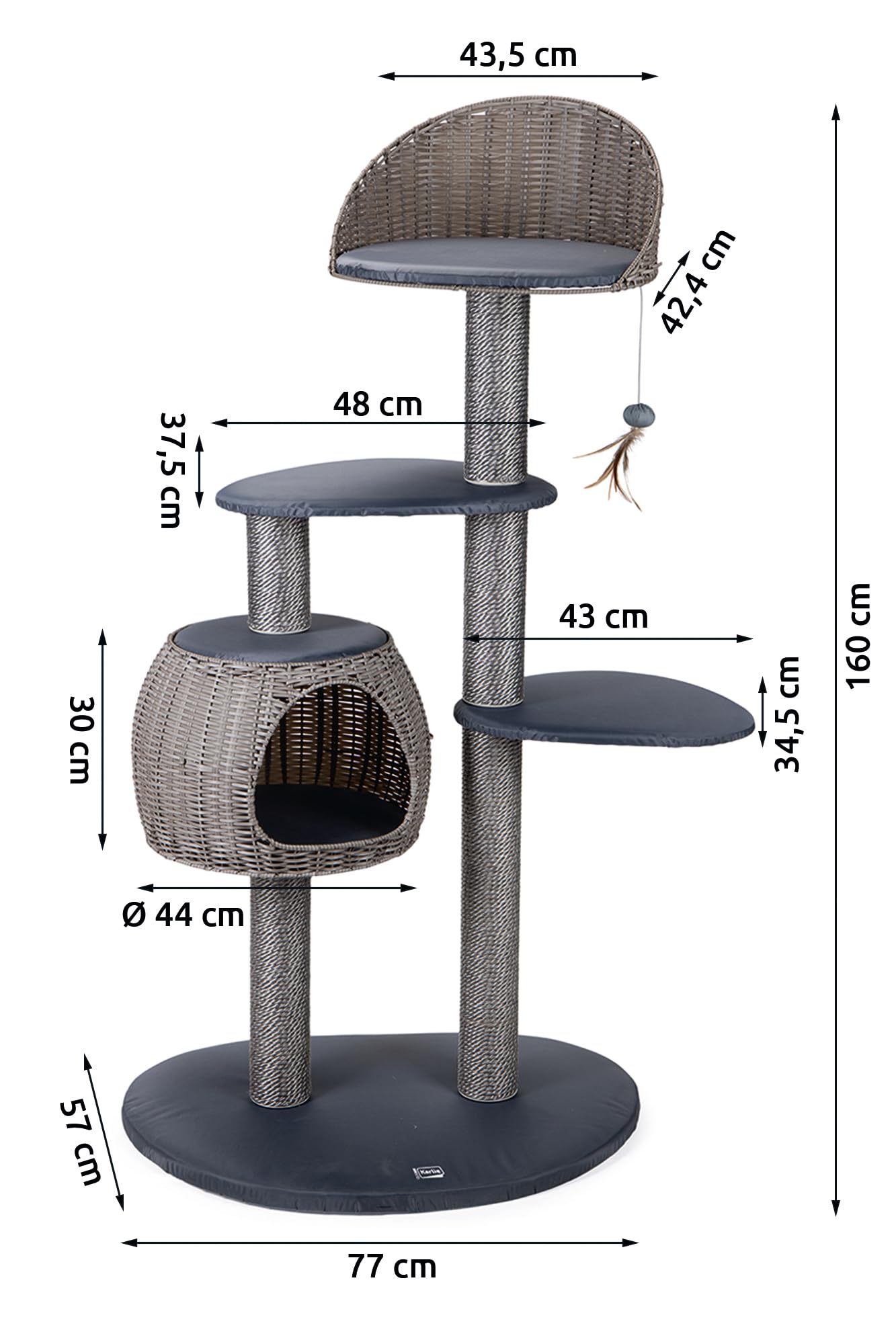 karlie-outdoor-arbre-chat-misty-arbre-chat-ext-rieur-77x57x160-cm-gris image 5