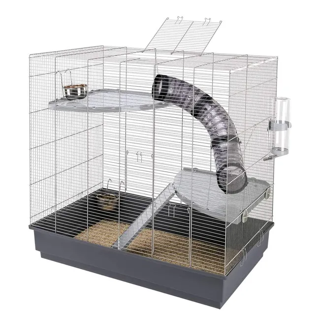 ferplast-pipe-set-80-cage-rats-et-chinchillas-3-niveaux-80-x-50-x-h-79-5-cm-gris image 1