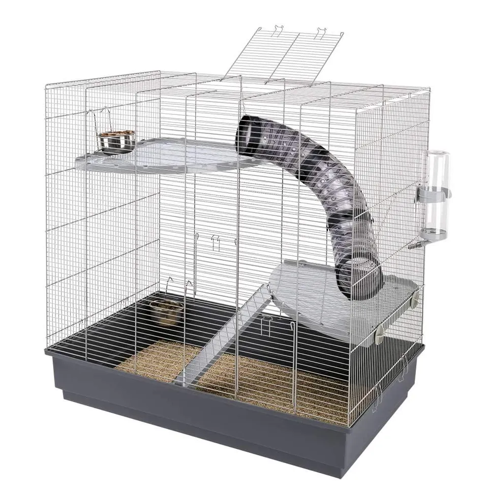 ferplast-pipe-set-80-cage-rats-et-chinchillas-3-niveaux-80-x-50-x-h-79-5-cm-gris image 1