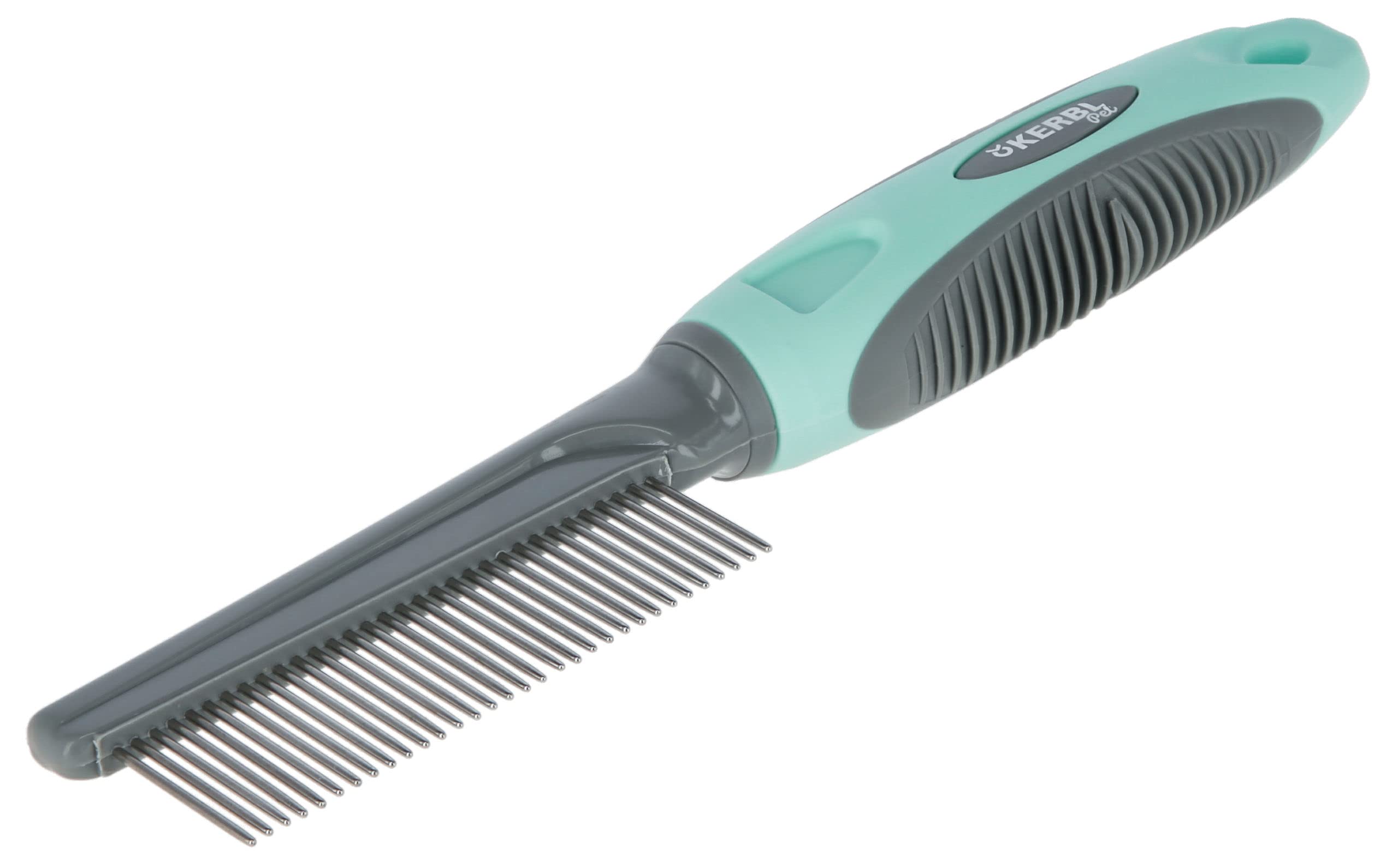 kerbl-peigne-fin-turquoise-gris-21-cm-toilettage-chien-et-chat image 1