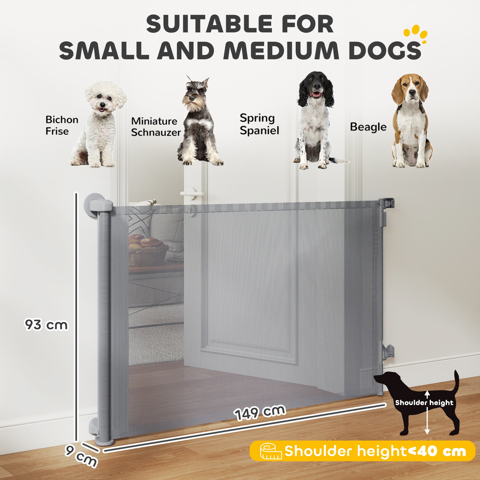 pawhut-barri-re-pour-chien-et-b-b-r-tractable-jusqu-140-cm-sans-barre-basse-gris image 5