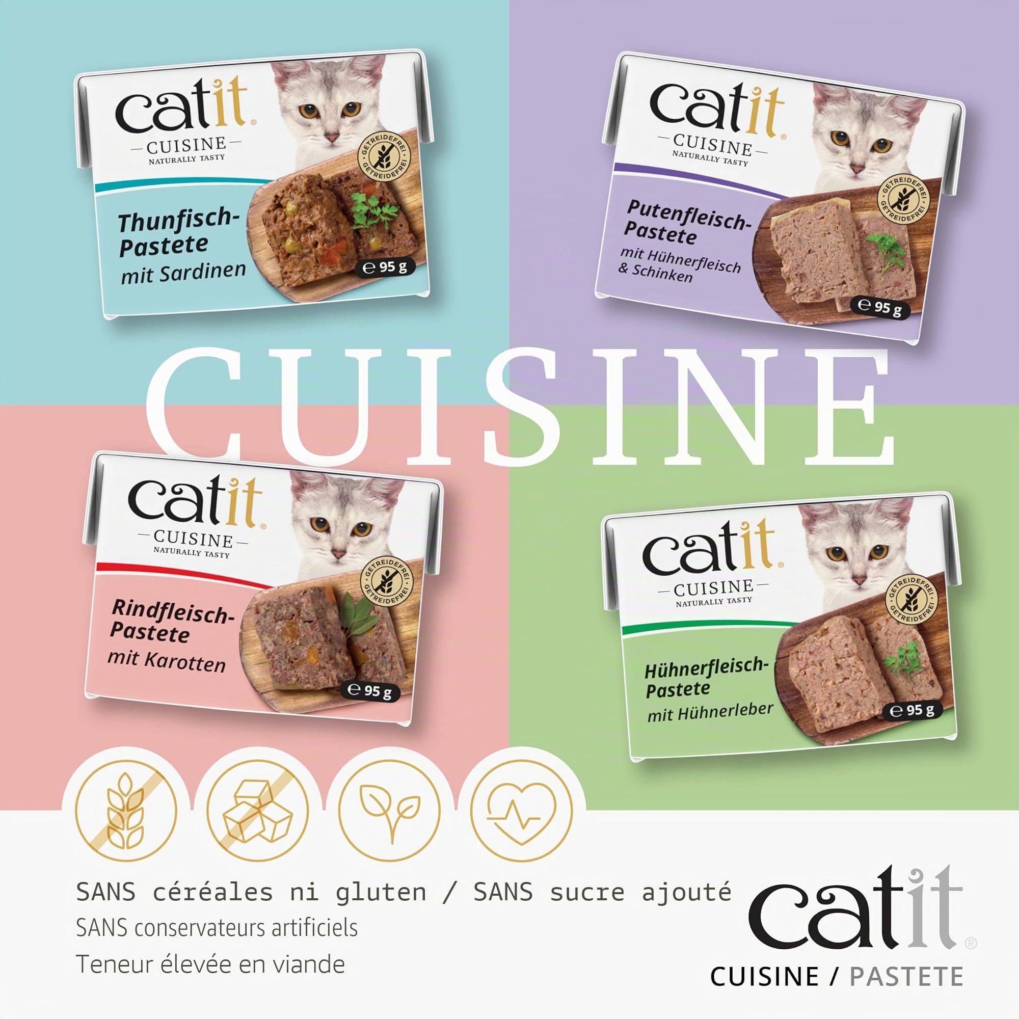 catit-cuisine-p-t-dinde-poulet-et-jambon-pour-chat-95-g-sans-c-r-ales image 4