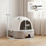 pawhut-bac-liti-re-chat-ferm-inox-xl-gris-avec-tiroir-coulissant-et-filtre-carbo image 5
