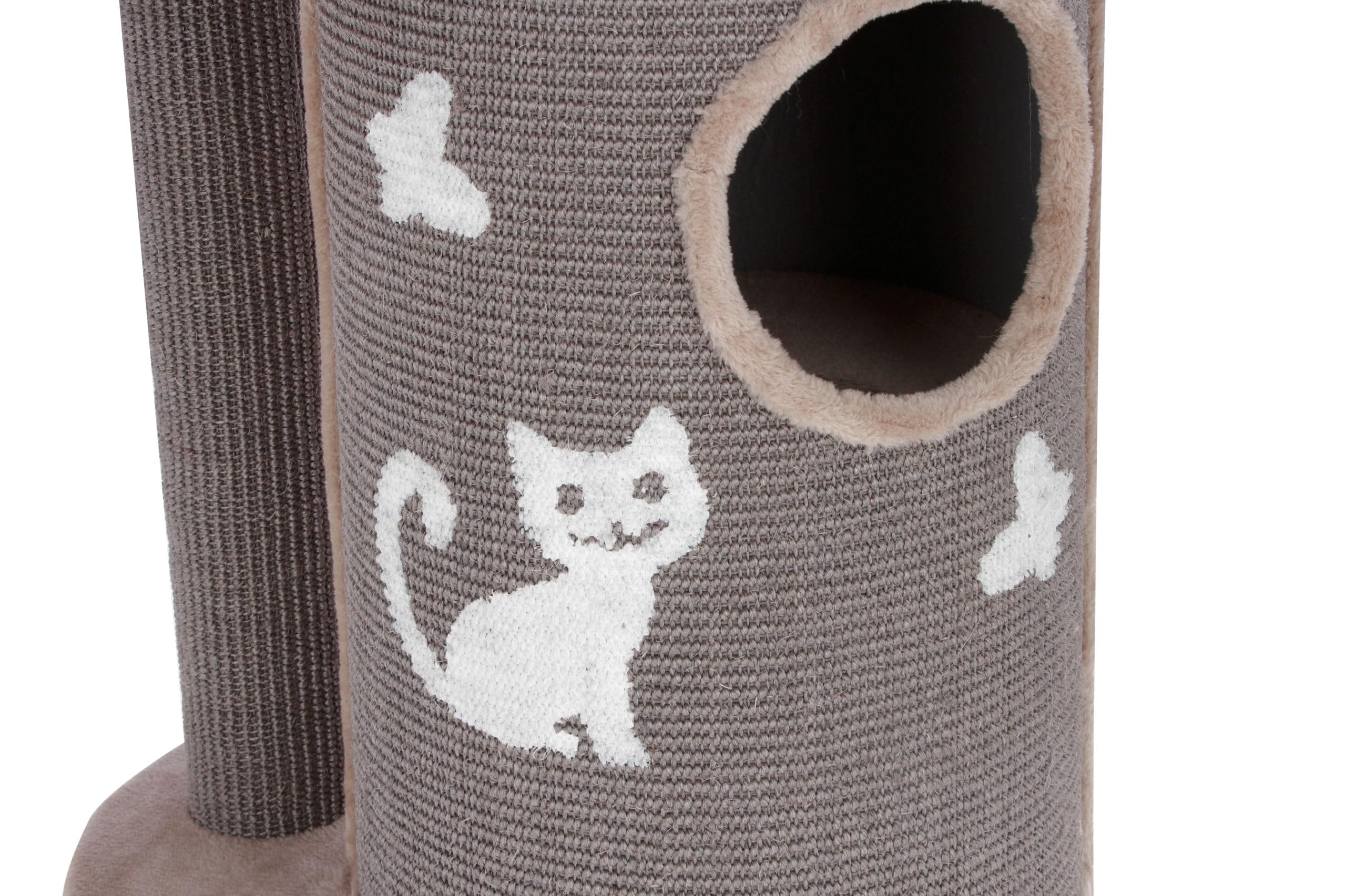 kerbl-tiana-arbre-chat-gris-73-5x45x130-cm-tunnel-sisal-et-coussins-lavables image 3