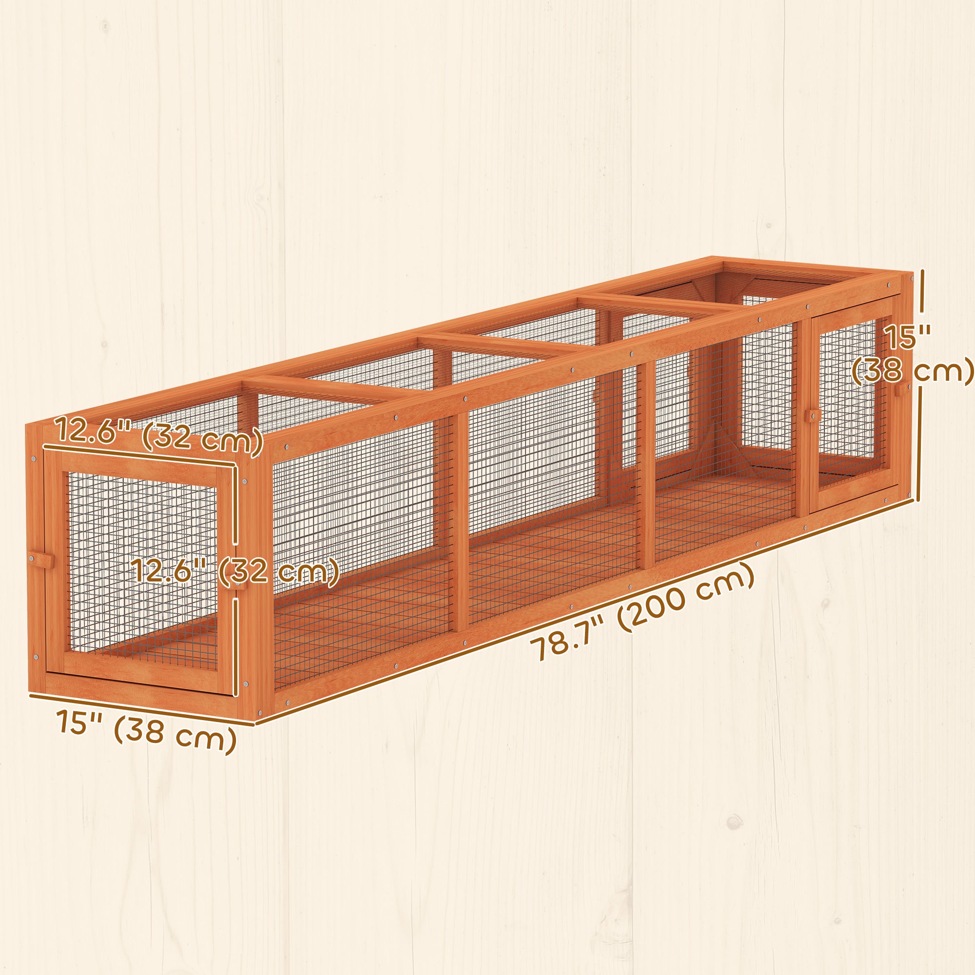 pawhut-tunnel-labyrinthe-ext-rieur-pour-chat-79-extensible-4-portes-orange image 5