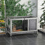 pawhut-clapier-lapin-compact-roulettes-en-bois-acc-s-facile-gris image 3