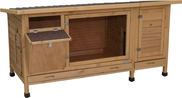 kerbl-pet-clapier-xxl-vario-155-x-76-x-80-cm-bois-avec-r-telier-foin image 1