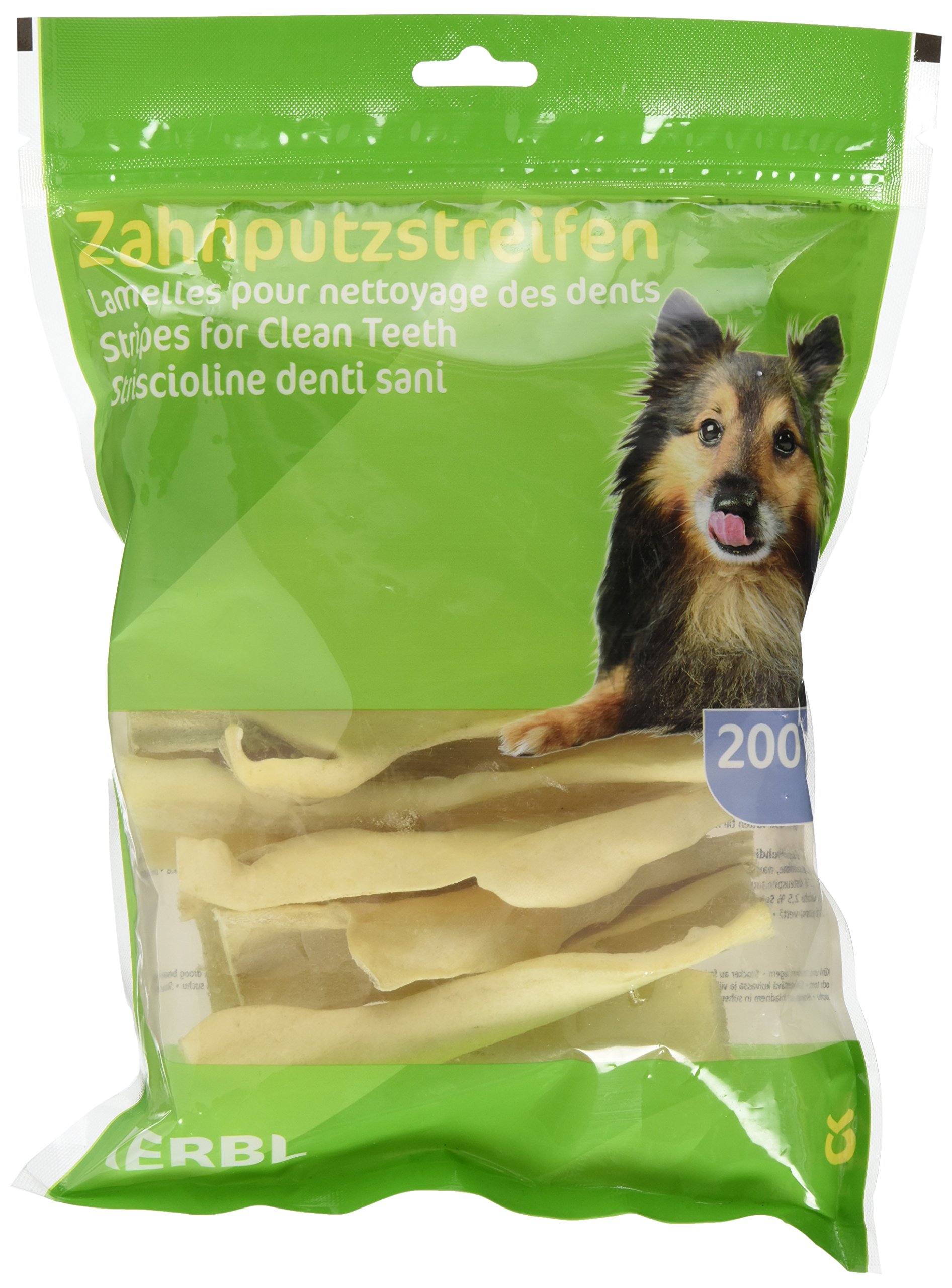 kerbl-pet-lamelles-pour-nettoyage-des-dents-chien-200-g-peau-de-b-uf image 1