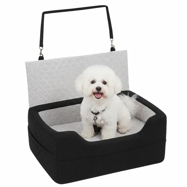pawhut-rehausseur-si-ge-auto-pour-petit-chien-moins-de-10-kg-gris-lavable-2 image 1