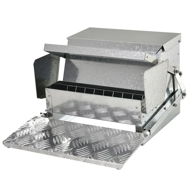 pawhut-mangeoire-poules-automatique-11-5-kg-tanche-pour-10-poules image 1