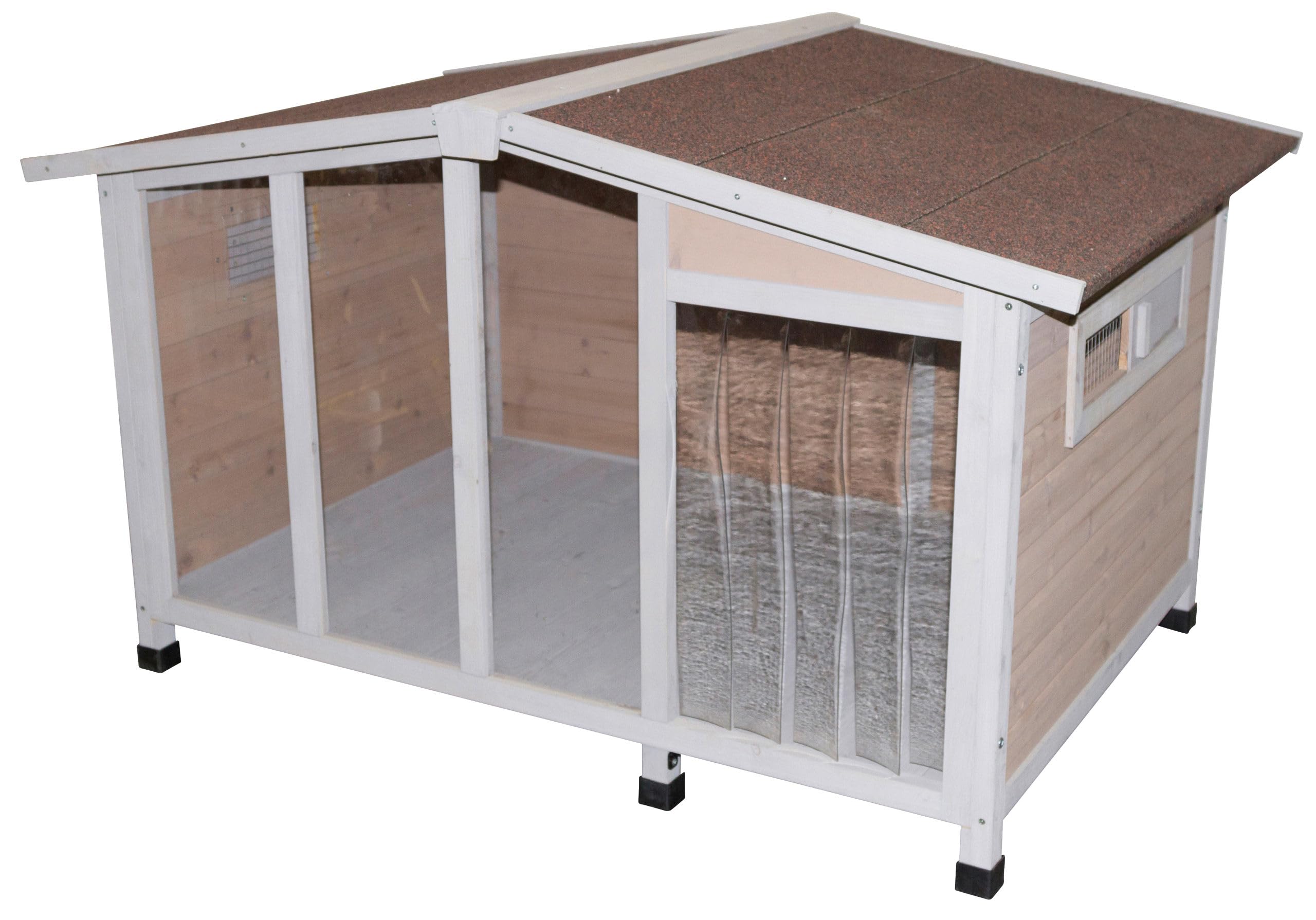 kerbl-niche-pour-chien-overview-134-x-92-x-82-cm-bois-avec-fa-ade-plexiglas image 1