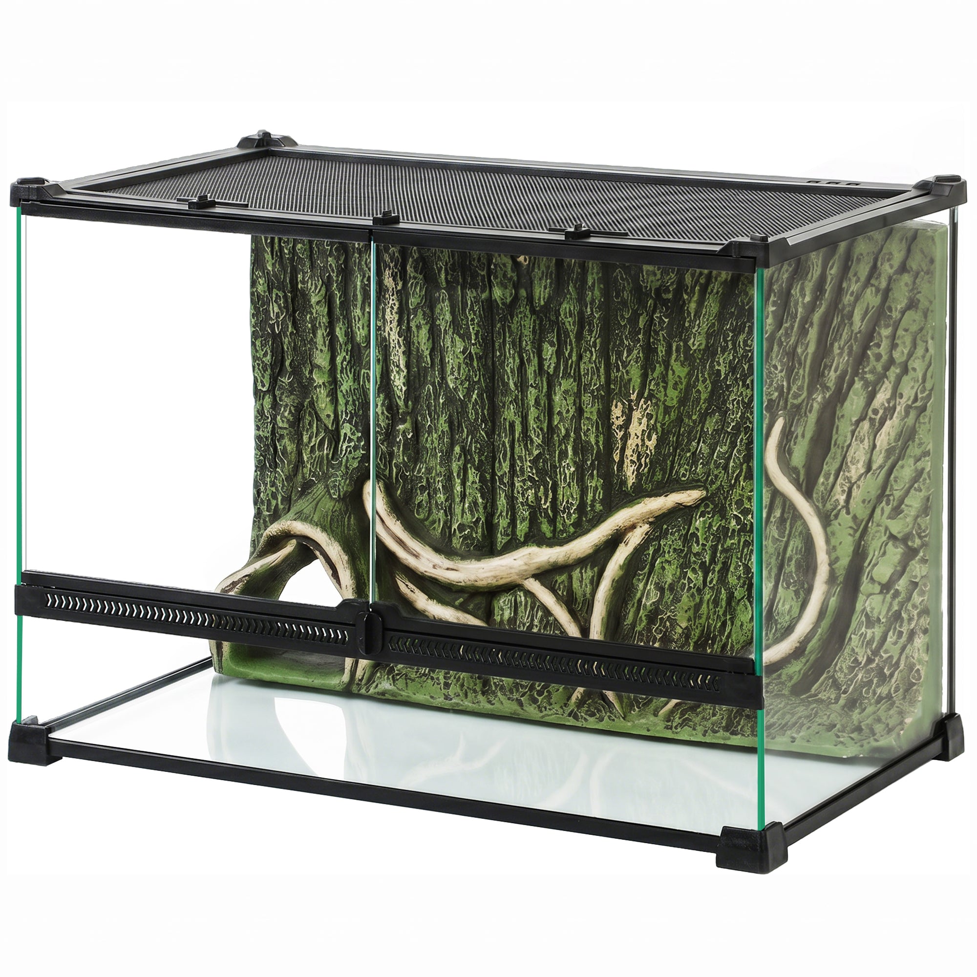 pawhut-terrarium-en-verre-pour-reptiles-50-x-30-x-35-cm-fond-corce-d-arbre-venti image 2
