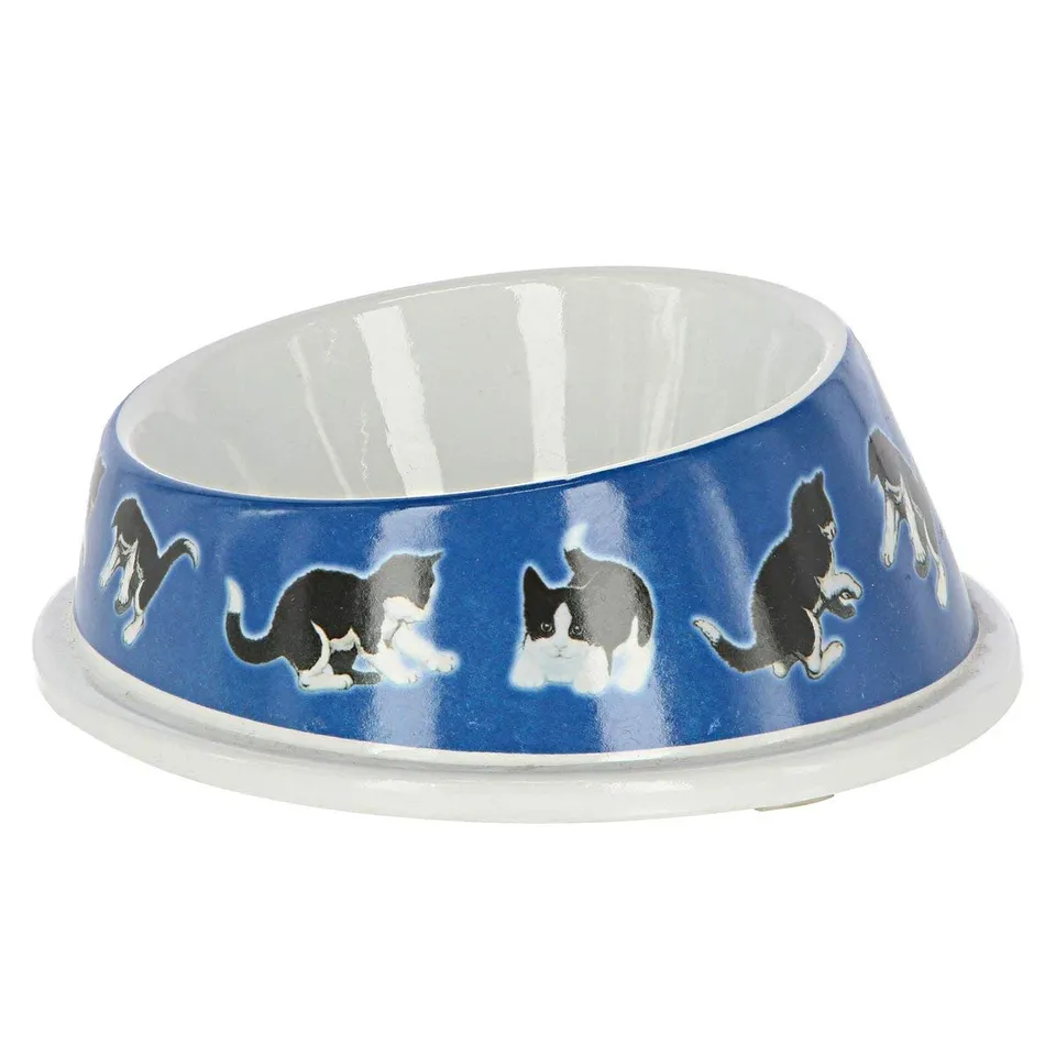 kerbl-gamelle-plastique-gris-blanc-140-ml-pour-chat-et-petit-chien image 1