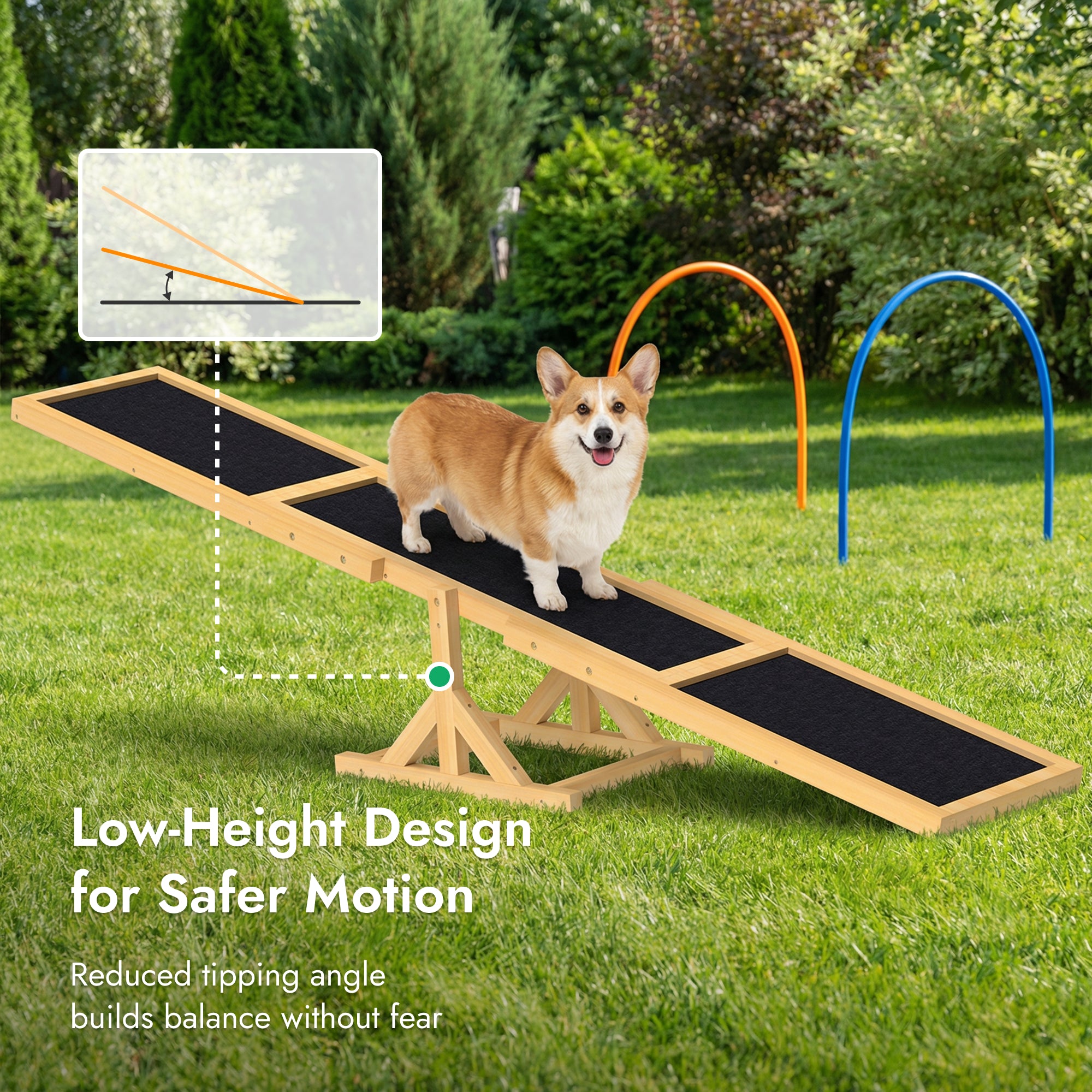 pawhut-pupstacle-bascule-agility-chien-71-pouces-bois-antid-rapant-jaune image 7