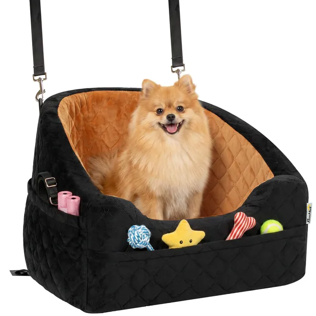 pawhut-rehausseur-auto-pour-petits-chiens-moins-de-10-kg-marron image 1