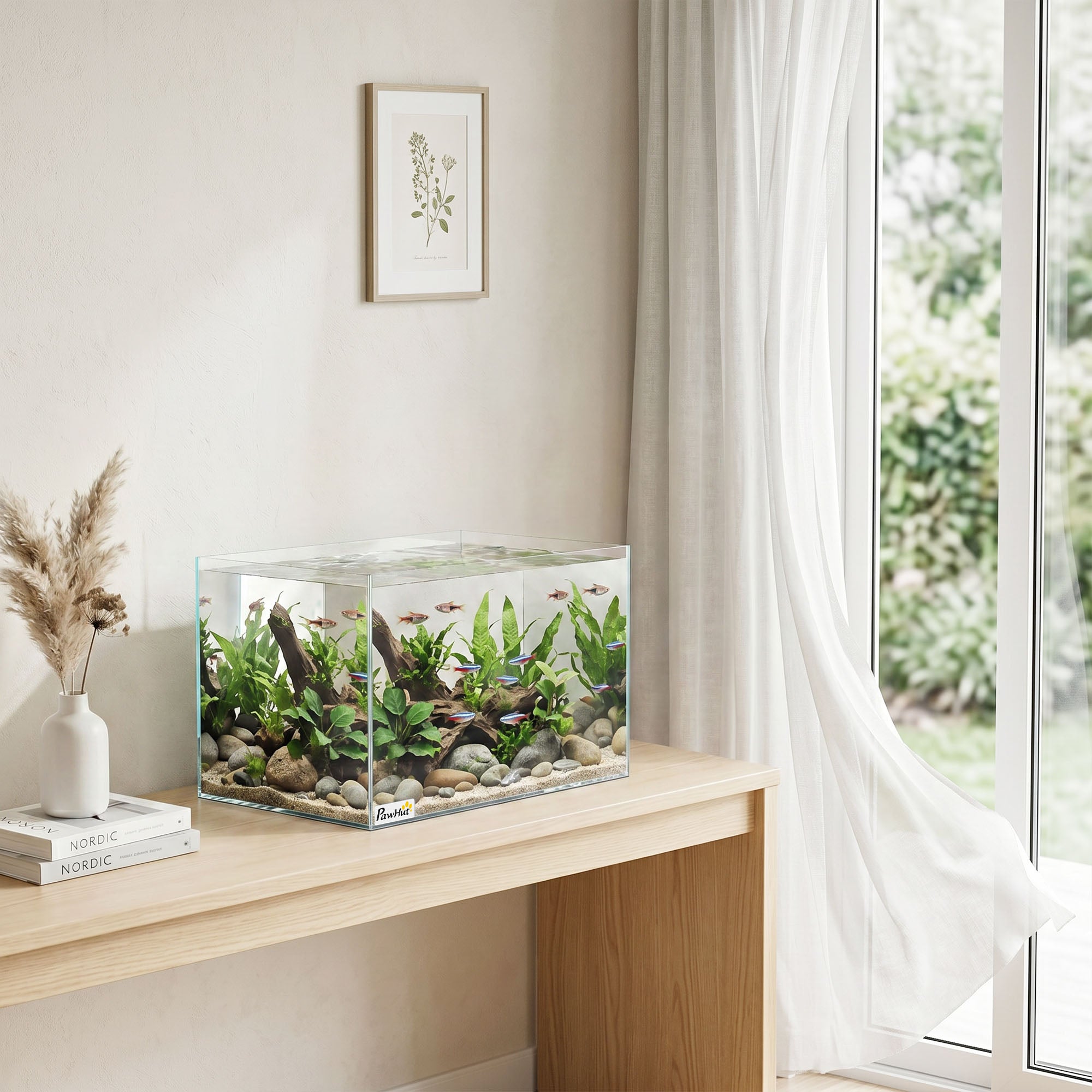 pawhut-aquarium-verre-24-l-40-x-25-x-25-cm-pour-crevettes-et-tortues-transparent image 4