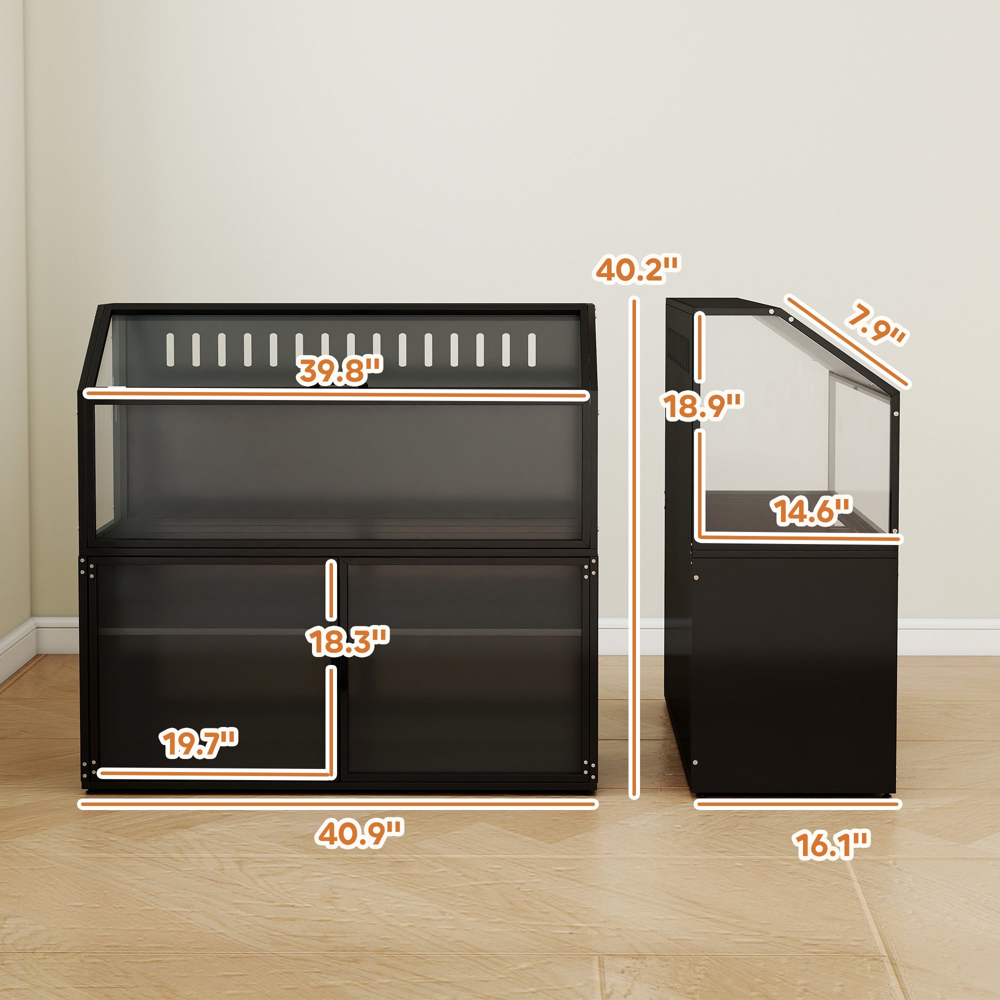 pawhut-cage-hamster-avec-meuble-de-rangement-panneaux-acryliques-et-toit-ouvrabl image 5