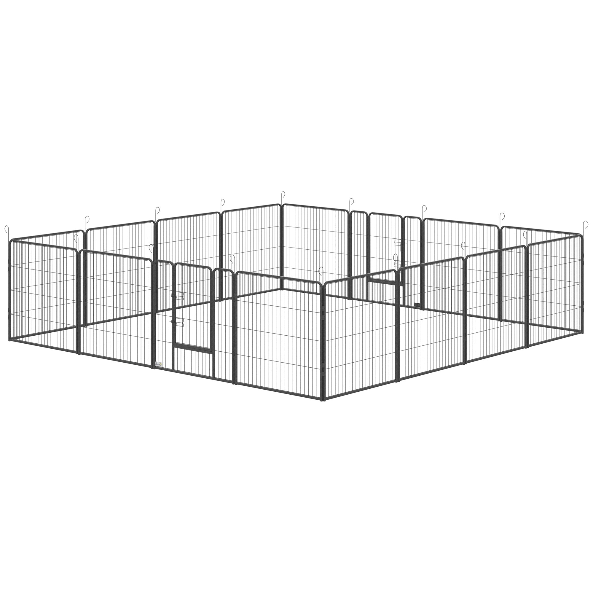 pawhut-parc-pour-chien-16-panneaux-modulable-80-cm-de-haut image 2